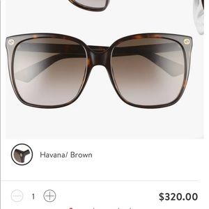 Gucci gg0022s Havana brown
